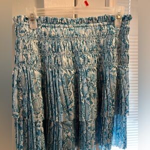 Current Air Blue and White A-Line Flowy Skirt